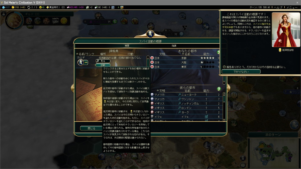 スパイを都市へ潜入させる