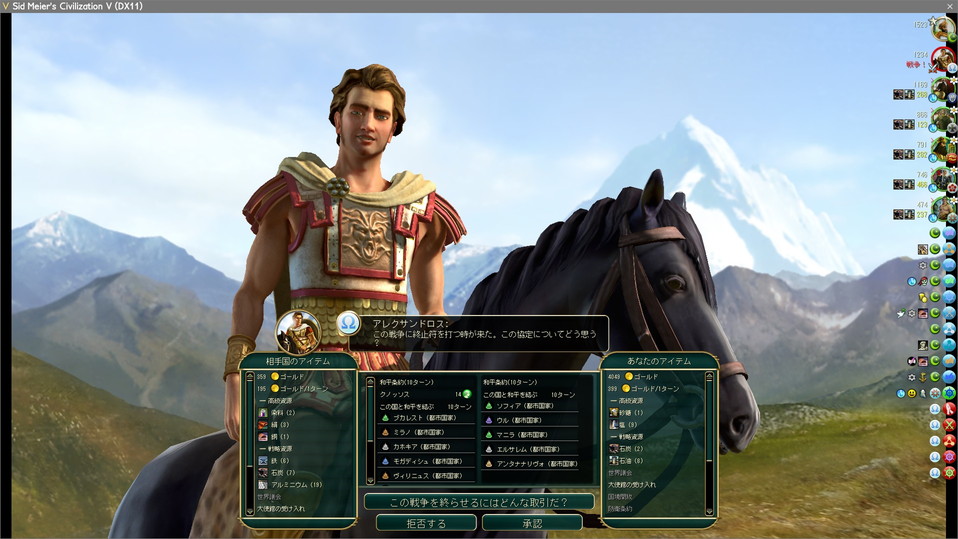 都市クノッソスを条件に、ギリシャからの和平交渉